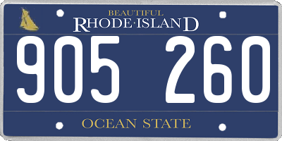 RI license plate 905260