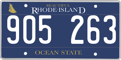 RI license plate 905263