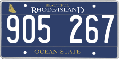 RI license plate 905267