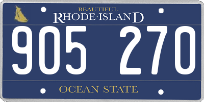 RI license plate 905270