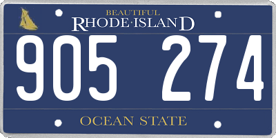 RI license plate 905274