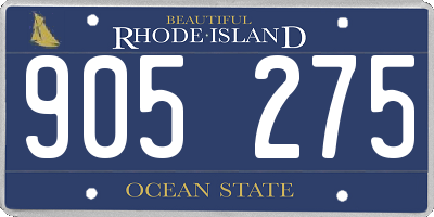 RI license plate 905275