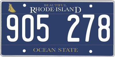 RI license plate 905278
