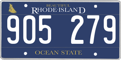 RI license plate 905279