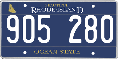 RI license plate 905280
