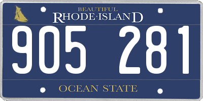 RI license plate 905281