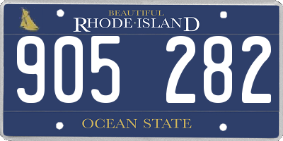 RI license plate 905282