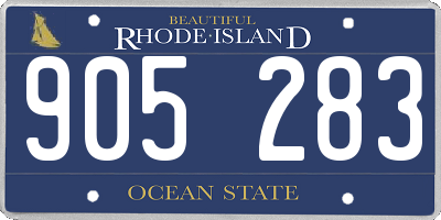 RI license plate 905283