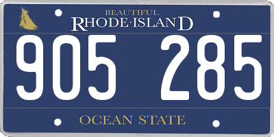 RI license plate 905285