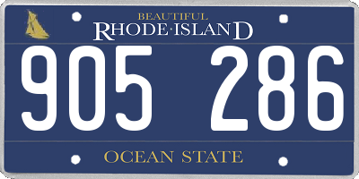 RI license plate 905286