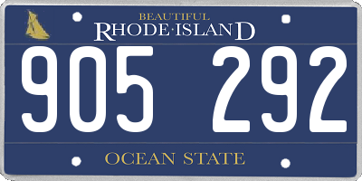 RI license plate 905292