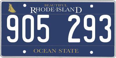 RI license plate 905293