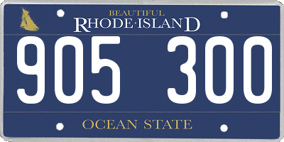 RI license plate 905300