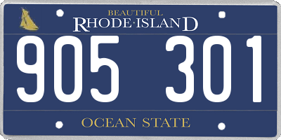 RI license plate 905301