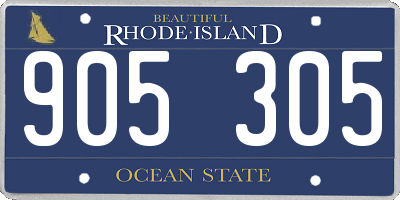 RI license plate 905305
