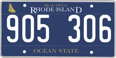 RI license plate 905306