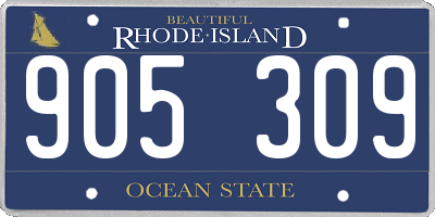 RI license plate 905309