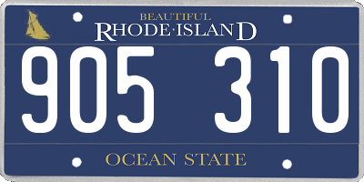 RI license plate 905310
