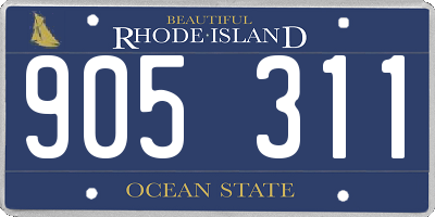 RI license plate 905311