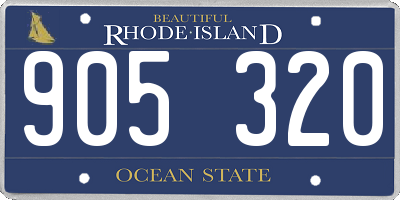 RI license plate 905320