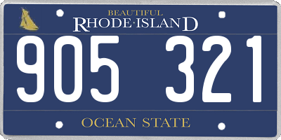 RI license plate 905321