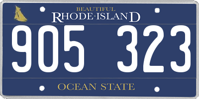 RI license plate 905323