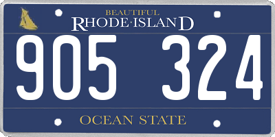 RI license plate 905324