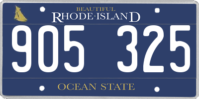 RI license plate 905325