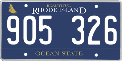RI license plate 905326