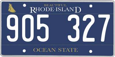 RI license plate 905327