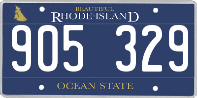 RI license plate 905329