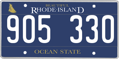RI license plate 905330