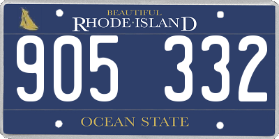 RI license plate 905332