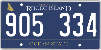 RI license plate 905334