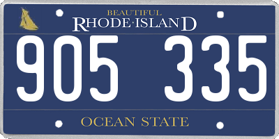 RI license plate 905335