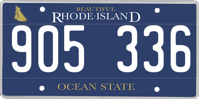 RI license plate 905336