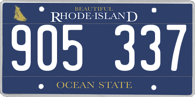 RI license plate 905337