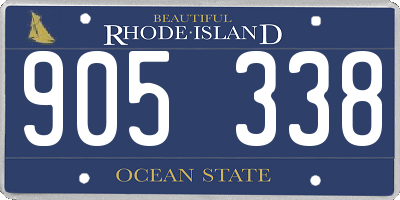 RI license plate 905338