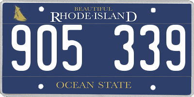 RI license plate 905339