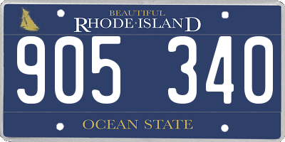 RI license plate 905340