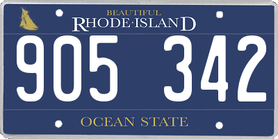RI license plate 905342