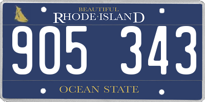 RI license plate 905343
