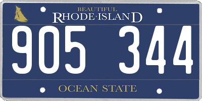 RI license plate 905344