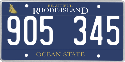 RI license plate 905345