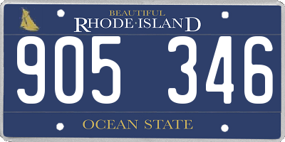 RI license plate 905346