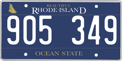 RI license plate 905349