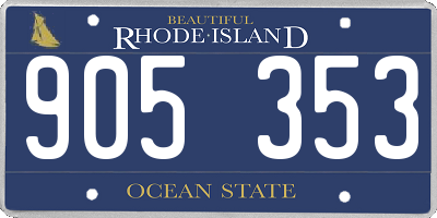 RI license plate 905353