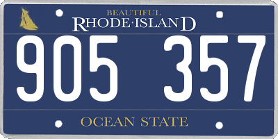 RI license plate 905357