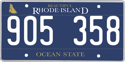 RI license plate 905358