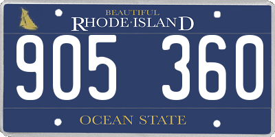 RI license plate 905360